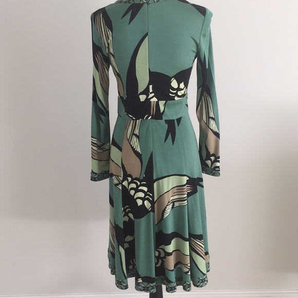 Issa London Geometric Print V-Neck Knit Dress Sz 8 - Picture 5 of 7